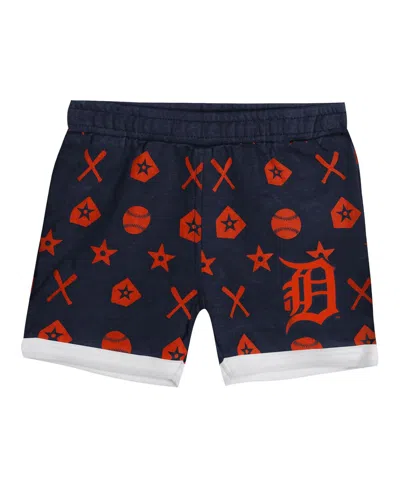 Outerstuff Baby Boys And Girls 2-piece Navy Detroit Tigers On Deck Diaper Cover Set In Blue