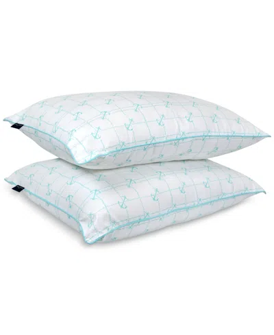 Nautica Anchor Grid 2-pack Pillow, King In Blue