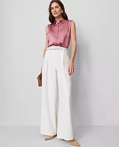 Ann Taylor The Petite Modern Wide-leg Trouser Pant In White