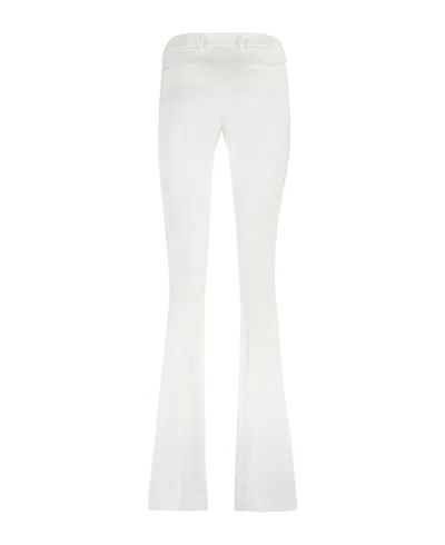 Pt01 Elsa Viscose Flared Trousers In White