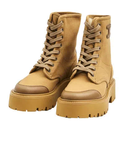 Celine Lace-up Boot With Thick Sole In Brown