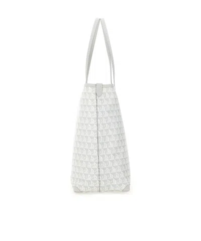 Anya Hindmarch Printed Canvas Xs I Am A Plastic Bag Handbag In White