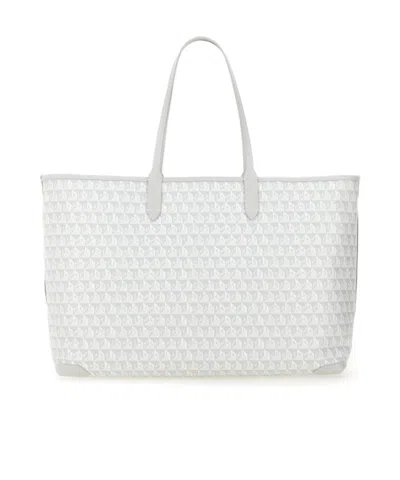 Anya Hindmarch Printed Canvas Xs I Am A Plastic Bag Handbag In White