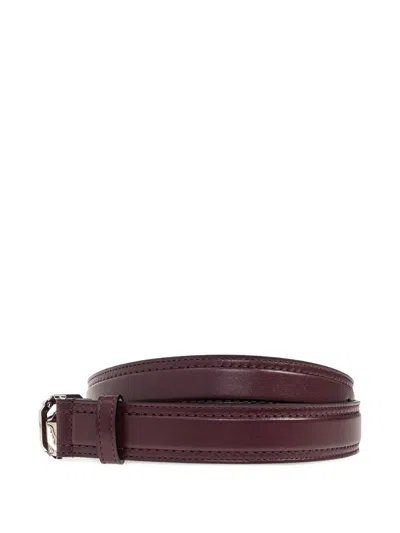 Versace Patterned Belt In Burgundy