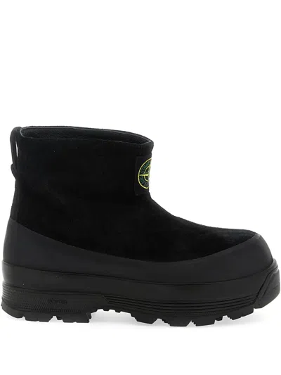 Stone Island S100120 Suede Boots In Black