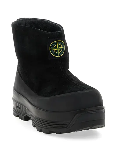 Stone Island S100120 Suede Boots In Black