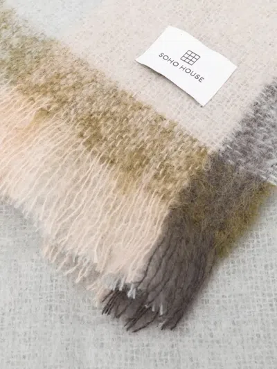 Soho Home Curtis Checked Throw In White