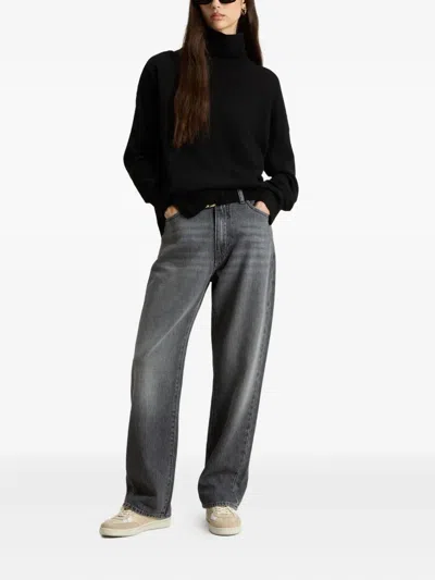 Woolrich Viscose And Silk Turtleneck Sweater In Black