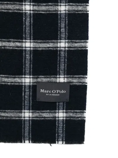 Marc O'polo Checked-pattern Scarf In Blue