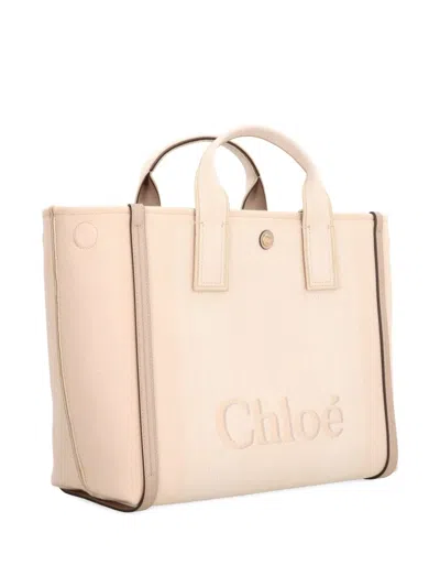 Chloé Tote Bag With Shoulder Strap And Top Handles In White