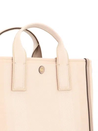 Chloé Tote Bag With Shoulder Strap And Top Handles In White