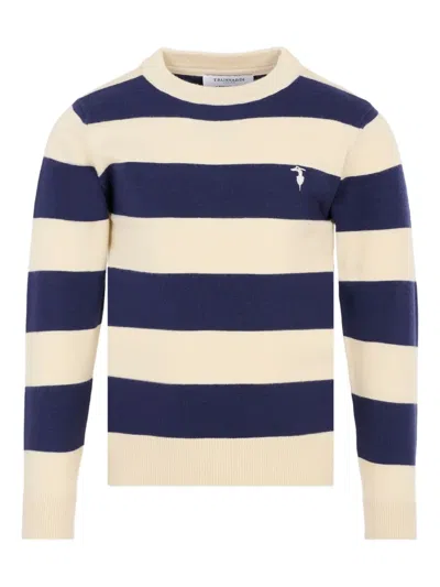 条纹圆领针织上衣