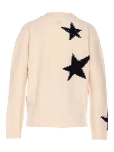 Zadig & Voltaire Womens Ecru Mirkaz Star-motif Cashmere Cardigan In Pink