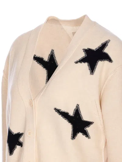 Zadig & Voltaire Womens Ecru Mirkaz Star-motif Cashmere Cardigan In Pink