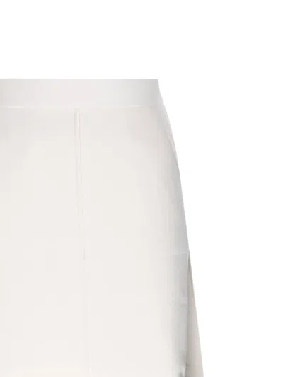 Max Mara Mid-length A-line Knitted Skirt With Subtle Side Slits In White