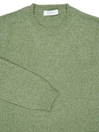 Boglioli Speckled Effect Wool-cashmere Crew Neck Sweater In Green