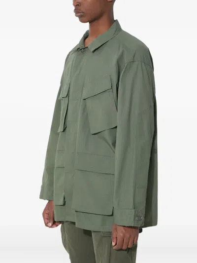 Engineered Garments Multi-pocket Shirt Jacket In Green