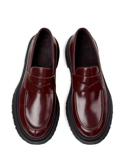 Camper Walden Twins Mismatched Penny Loafer In Burgundy