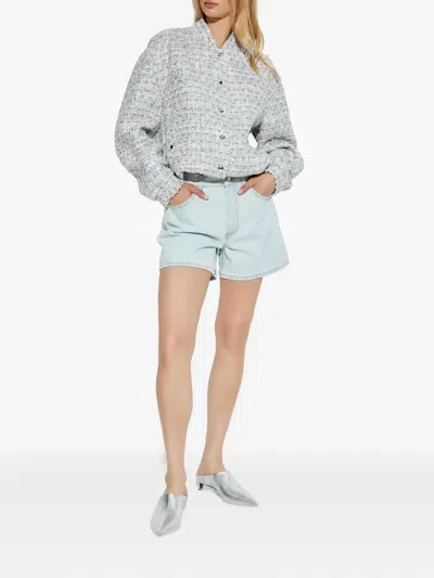 Iro Noemy Tweed Buttoned Jacket In Gray