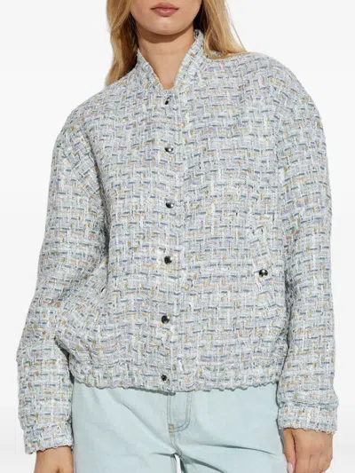Iro Noemy Tweed Buttoned Jacket In Gray