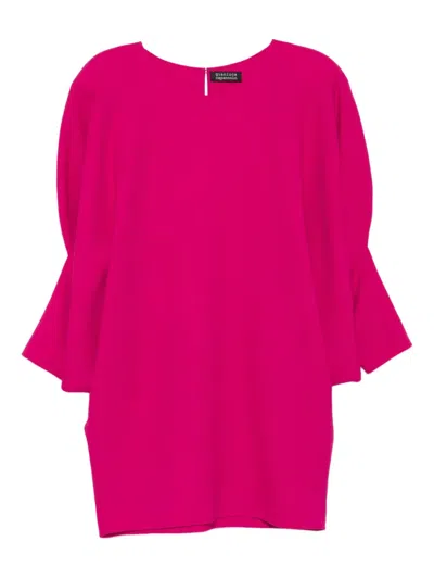 Gianluca Capannolo Bubble Sleeve Round Neck Dress In Pink