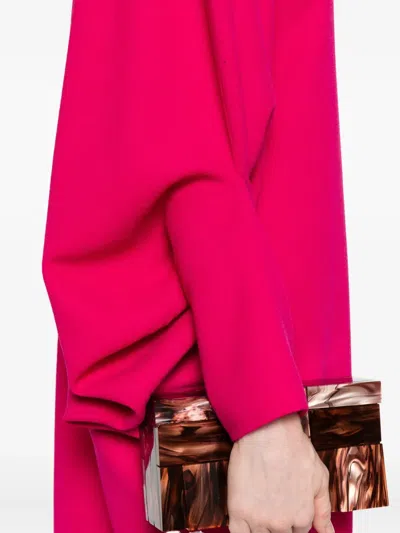 Gianluca Capannolo Bubble Sleeve Round Neck Dress In Pink