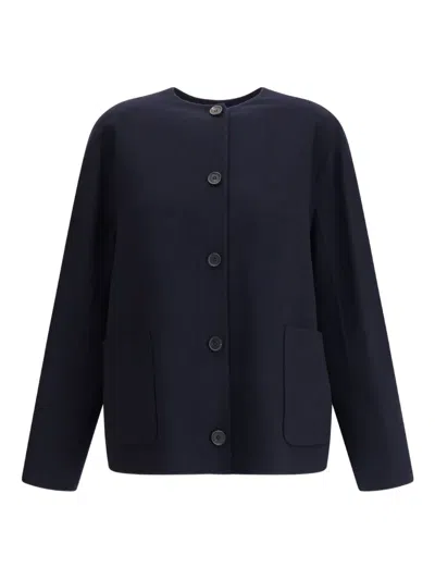 Loro Piana Blaney Double Cashmere Shirt Jacket In Blue