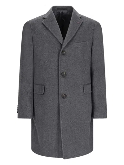 Tagliatore Three-button Wool Coat In Gray