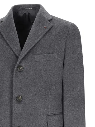 Tagliatore Three-button Wool Coat In Gray