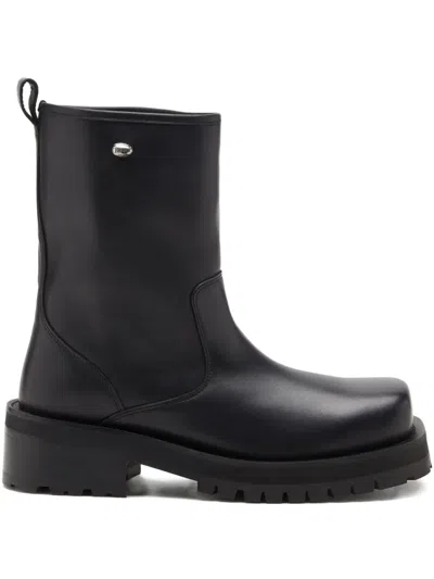 Diesel D-texan Square-toe Boots In Black