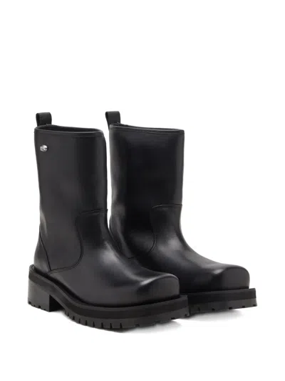 Diesel D-texan Square-toe Boots In Black