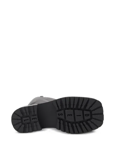 Diesel D-texan Square-toe Boots In Black