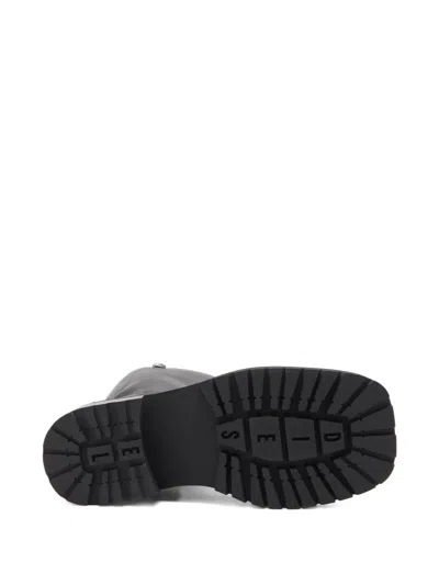 Diesel D-texan Square-toe Boots In Black