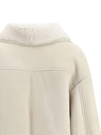 Salvatore Santoro Shearling Jacket In Neutral