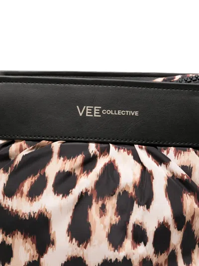 Veecollective Caba Leopard Print Recycled Polyester Clutch In Animal Print