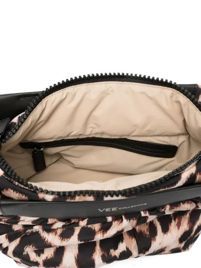 Veecollective Caba Leopard Print Recycled Polyester Clutch In Animal Print