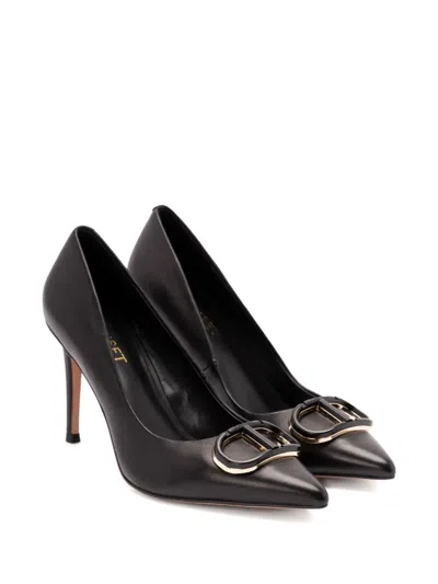 Twinset Twin-set High-heeled Black Pumps With Pointed Toe In Black