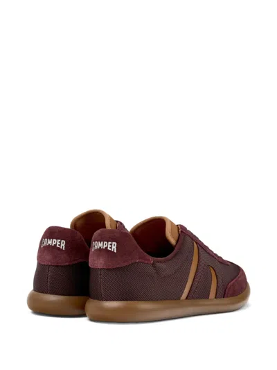 Camper Pelotas Soller Suede Sneakers In Burgundy