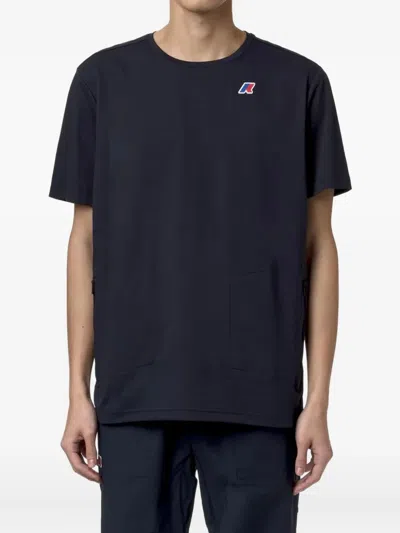 K-way Seril Travel Zip-pocket T-shirt In Blue