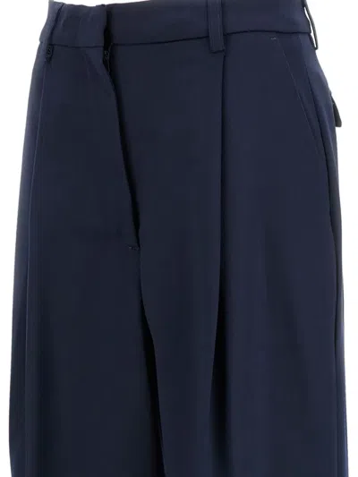 The Latest Thelatest Midnight Blue Wool Blend Trousers In Blue