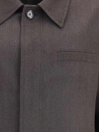 Brioni Herringbone Jacket In Gray