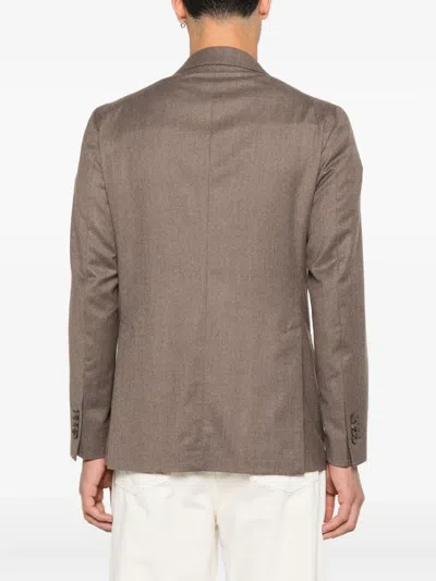 Tagliatore Two-button Patch-pocket Jacket In Brown