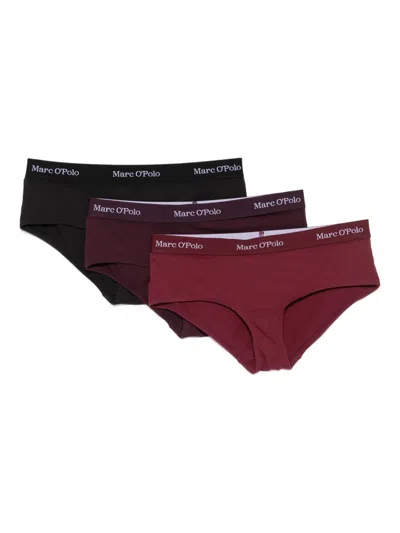 Marc O'polo Logo-waist Briefs (pack Of Three) In Multi