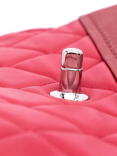 Pre-owned Chanel 2014 Medium Quilted Lambskin And Caviar Bi Coco Flap Crossbody Bag In Red