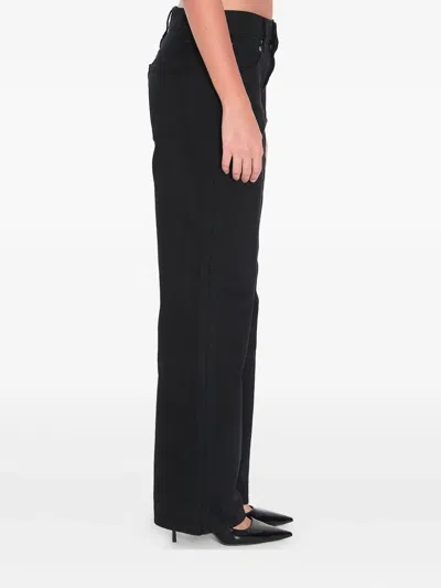 Khaite Bacall Low Rise Straight Jeans In Black