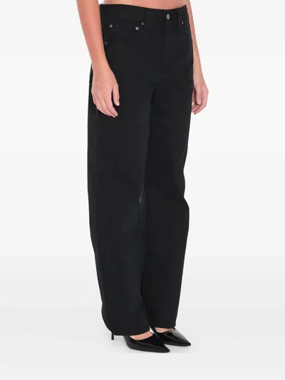 Khaite Bacall Low Rise Straight Jeans In Black