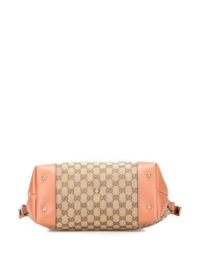 Pre-owned Gucci 2000-2015 Gg Canvas Heart Bit Satchel In Brown