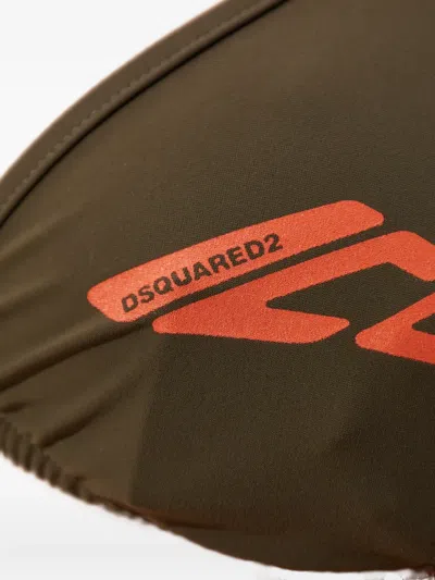 Dsquared2 Logo-print Triangle Bikini Bra In Green