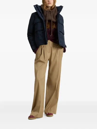 Woolrich Flap-pocket Padded Jacket In Blue