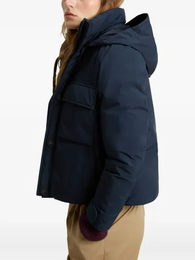 Woolrich Flap-pocket Padded Jacket In Blue